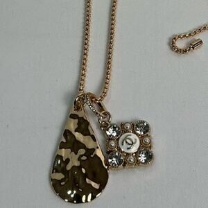 Chanel Gold Faux Pearl Pendant Necklace